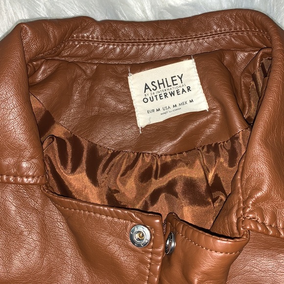 Ashley Outerwear Brown Leather Jacket - Picture 2 of 4